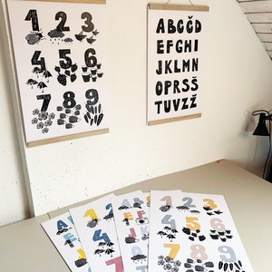 Alphabet and Numbers poster, Educational prints made by Klavdija Zupanc, Nursery room decor, kidsroom decor image 5