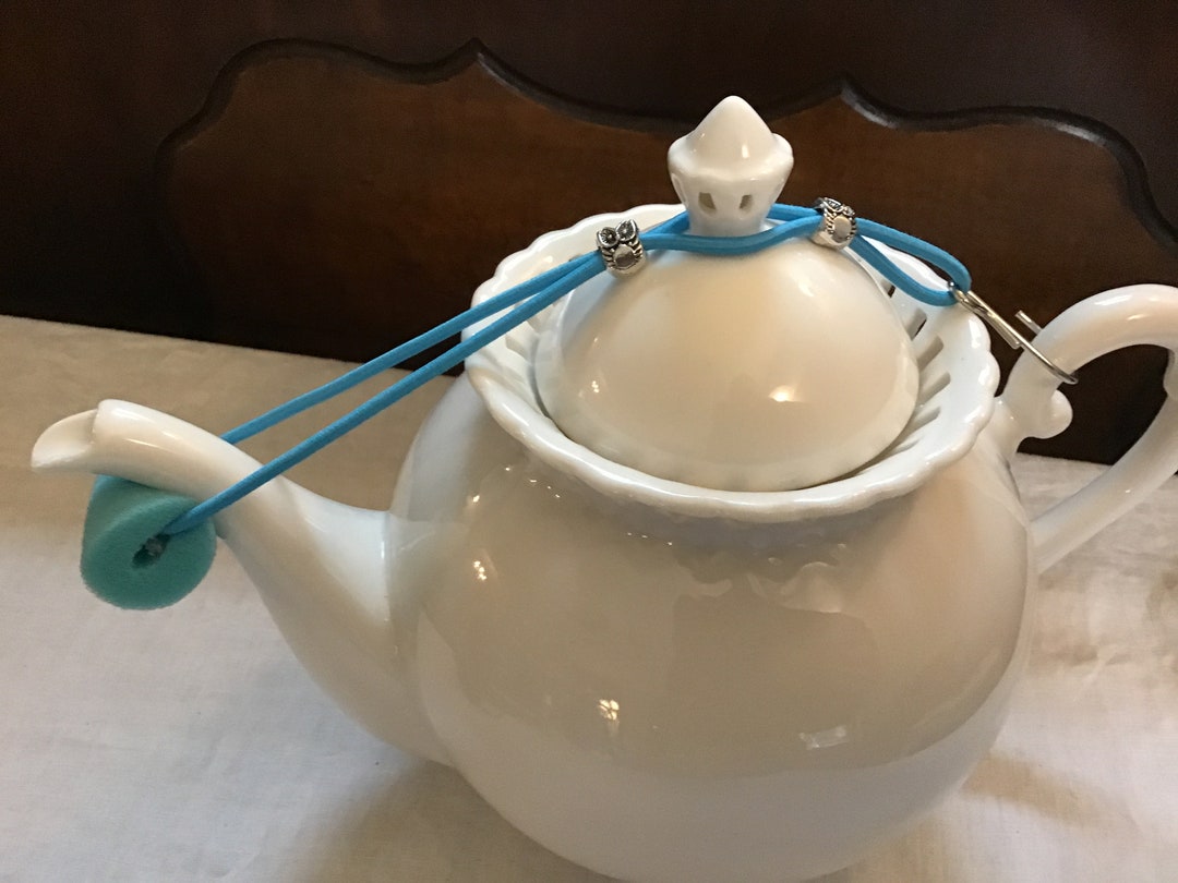 Large Teapot Lid Holder & Drip Catcher blue With Silver Owls Etsy