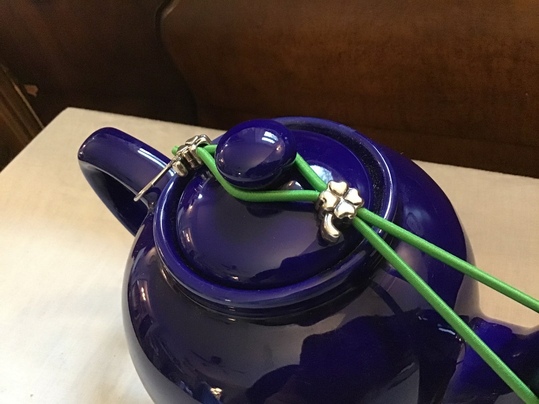 Small Green Teapot Lid Holder Drip Catcher. Silver Shamrock Etsy