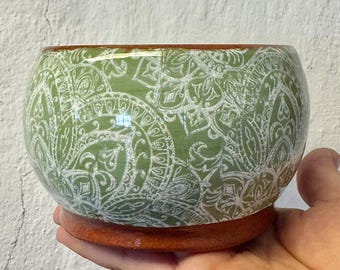 Bol Mandala verde claro.