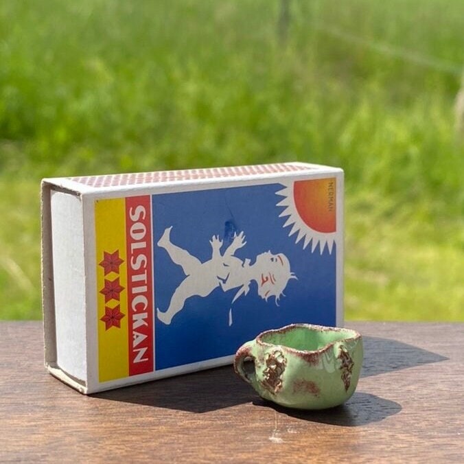 Handmade pistage green miniature cup. For the lover of green miniatures.