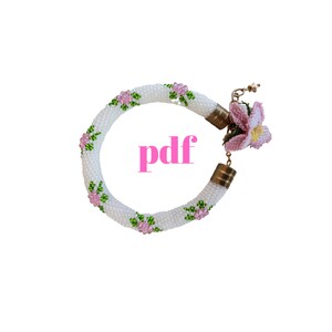 Gänseblümchen PDF Anleitung - Häkeln Häkelarmband Miyuki Delica, PDF Muster Bead, Häkelperlen Schmuck Armband