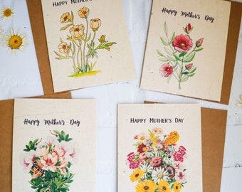 Mother's Day Plantable Flower Seed Card, Your Choice Card Or Bundle, Eco Friendly Cards, Flower Seed Paper,  Eco Friendly Sleeve, Gift Set