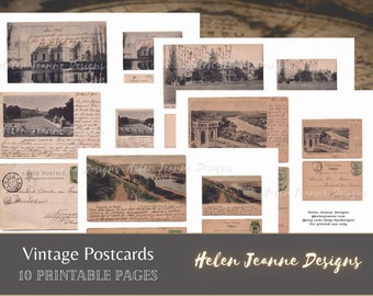 Digitized Authentic Vintage Postcards / Junk Journal Ephemera / French Post Cards / Antique Postcards / Collage Ephemera