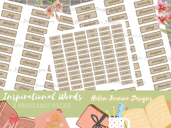 Inspirational Words Digital Journal Words Journal Word | Etsy