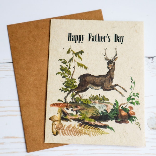 Happy Father's Day Plantable Flower Seed Card, Eco Friendly Cards, Wildflower Seed Paper, Zero Waste Gift,  Eco Friendly Sleeve, Single Card