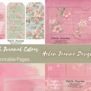 Faith Journaling Page Extras / Prayer Journal Printables / Junk Journal Page Kit / Junk Journal Tags, Pockets / Faith Printables