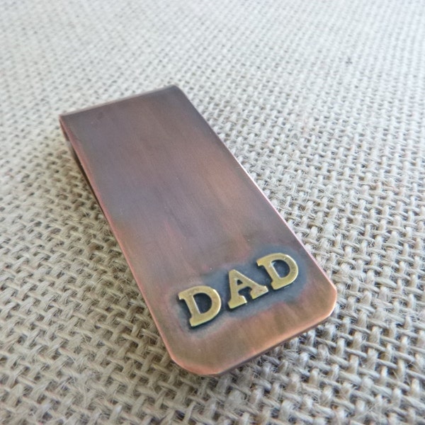Father's Day Personalized Money Clip, Dad Money Clip, Gift For Dad, Custom Copper Money Clip, Bronze And Copper