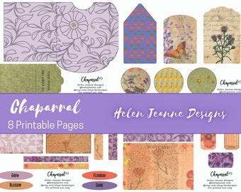 Chaparral - 8 Page Add On Kit - Junk Journal Tags - Envelopes - Ephemera