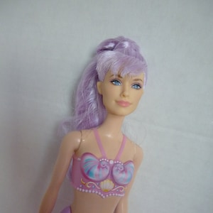 Barbie Mermaid Doll with Lavender Hair for Play, Collector, Diorama; OOAK