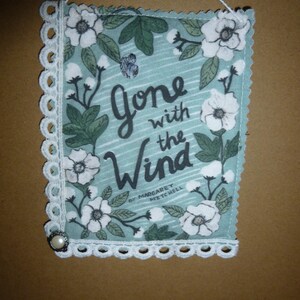 Gone With The Wind Book Ornament;  Dangler;  Classic Book; Famous Couple; Epic Novel;  Wall Decor; Doorknob Decoration; Mirror Accent;