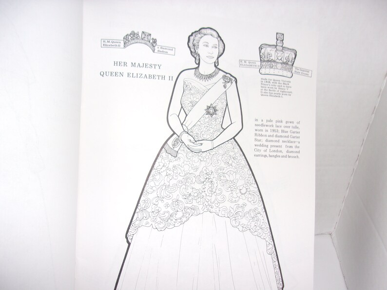 Royal Family Paper Dolls / Coloring Book. Queen Elizabeth Etsy