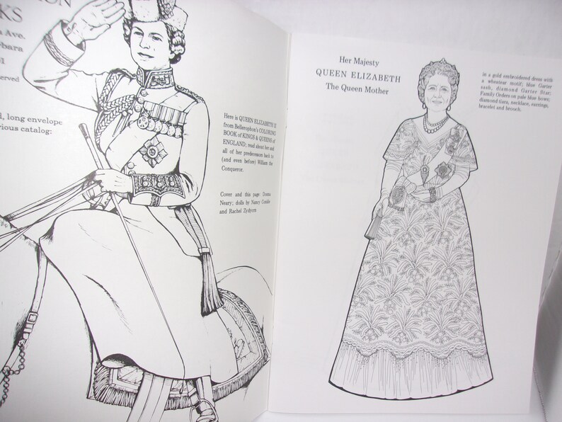 Royal Family Paper Dolls / Coloring Book. Queen Elizabeth Etsy