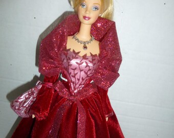 Holiday Barbie Doll in Burgundy Gown