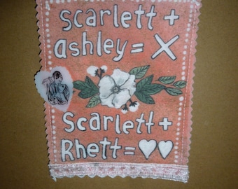 Scarlett Loves Rhett Fabric Ornament, Gone With The Wind Theme