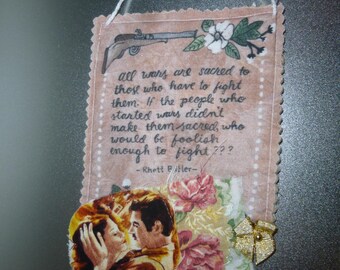 Rhett And Scarlett Door Knob Hanger / Ornament Civil War Quote