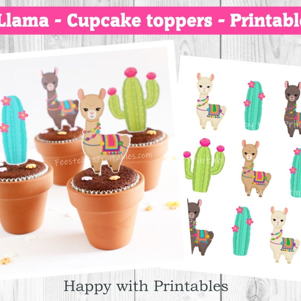 Llama Cupcake Topper - Etsy