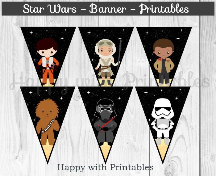 Star Wars Banner Star Wars Banner printables Star Wars | Etsy