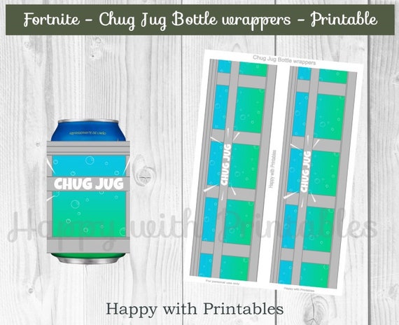 !   Printable Chug Jug Bottle And Can Labels Birthday Wikii - fortnite chug jug bottle wrappers fortnite chug jug printable