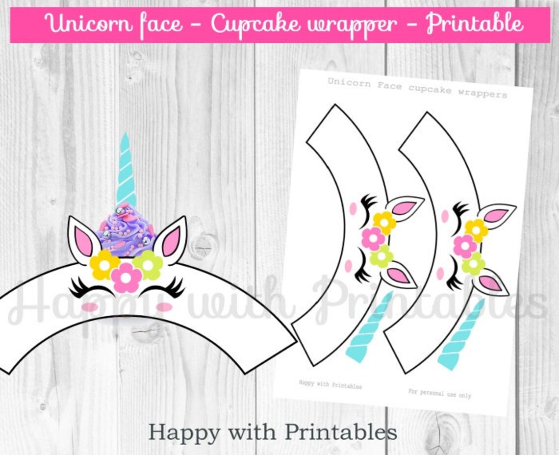 Unicorn Cupcake wrappers Unicorn wrappers Unicorn Cupcakes Etsy
