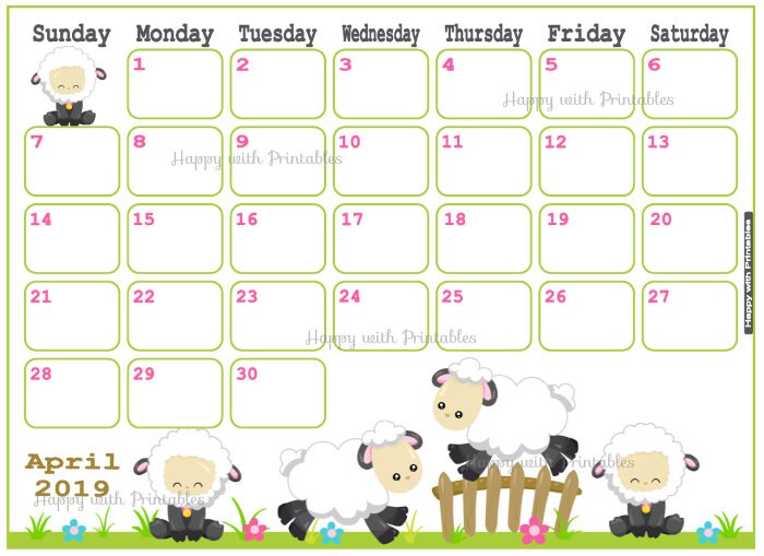 calendar april 2019 cute easter planner printable cute etsy calendar april 2019 printable