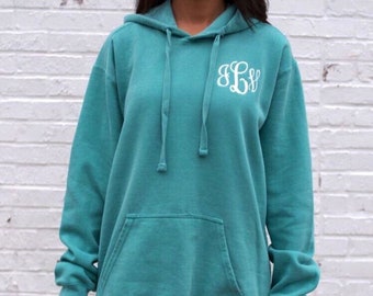 Monogrammed Comfort Colors Hooded Sweatshirt|Personalized Soft Hoodie |  Personalized Hoodie, Perfect for College Graduation!