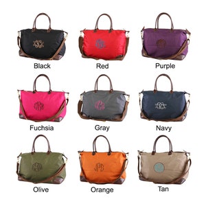 a set of nine purses with monogrammed initials