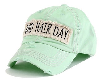 Bad Hair Day Distressed Cotton Cap 