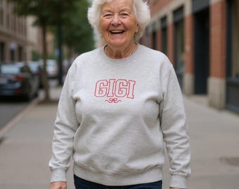 GIGI Crewneck Sweatshirt: Cozy Grandma Gift, Cotton Blend