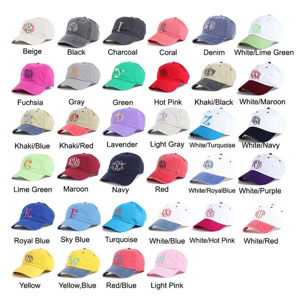 Cappello con monogramma ricamato personalizzato, berretto da baseball con monogramma personalizzato, regalo personale per uomini o donne