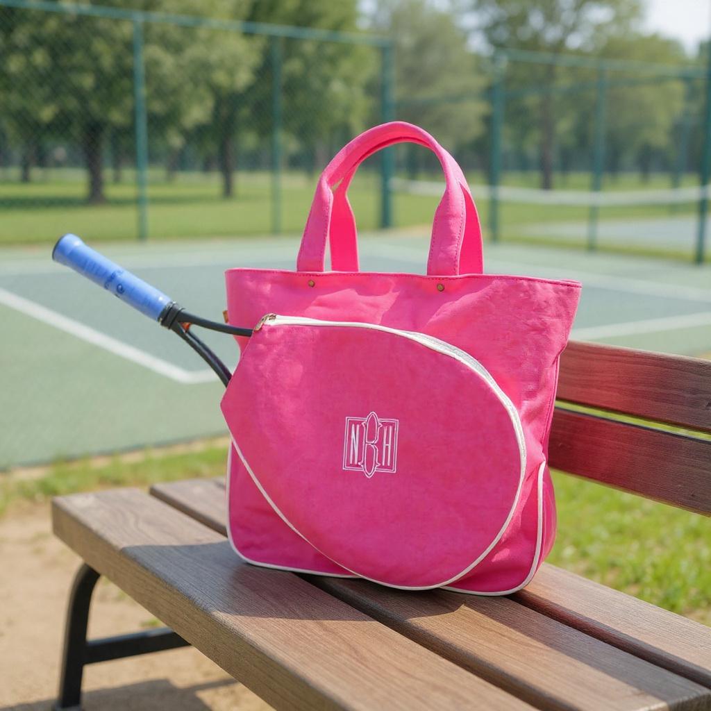 Monogrammed Canvas Tennis Bag - Personalized Name Gym Tote - Custom Gift for Tennis Player - Mother's Day Gifts
