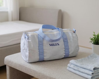 Personalized Seersucker Dance Duffle Bag: Embroidered Monogram