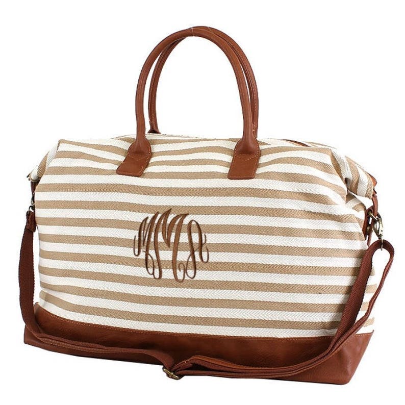 Monogrammed Stripped Duffle Bag monogram duffle bag duffle Etsy