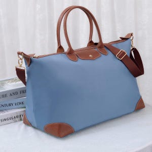 Monogrammed Nylon Overnight Bag - Custom Monogram Weekender Bag - Personalized Travel Tote - Customized Bridesmaid Gift image 7