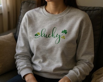 Lucky St. Patrick's Day Crewneck Sweatshirt: Cozy Unisex Fleece