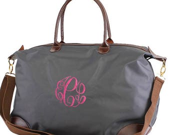 Monogrammed Nylon Duffle Bag, Monogram Duffle, Monogram Weekender, Weekender Bag, Nylon Bag, Monogrammed Carry on, Overnight Bag