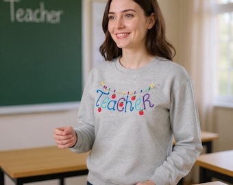 Teacher Colors Crewneck Sweatshirt: Cozy Cotton-Blend Gift