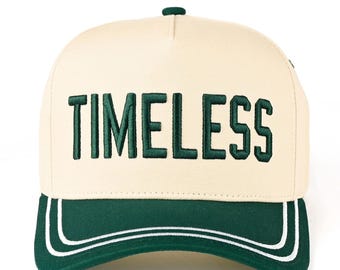 Timeless Embroidered Trucker Hat - Embroidered Vintage Baseball Cap - Distressed Baseball Cap