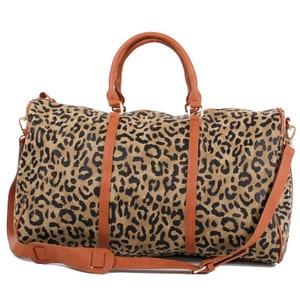 Monogram Weekender Leopard Print Duffle Bag Personalized - Etsy