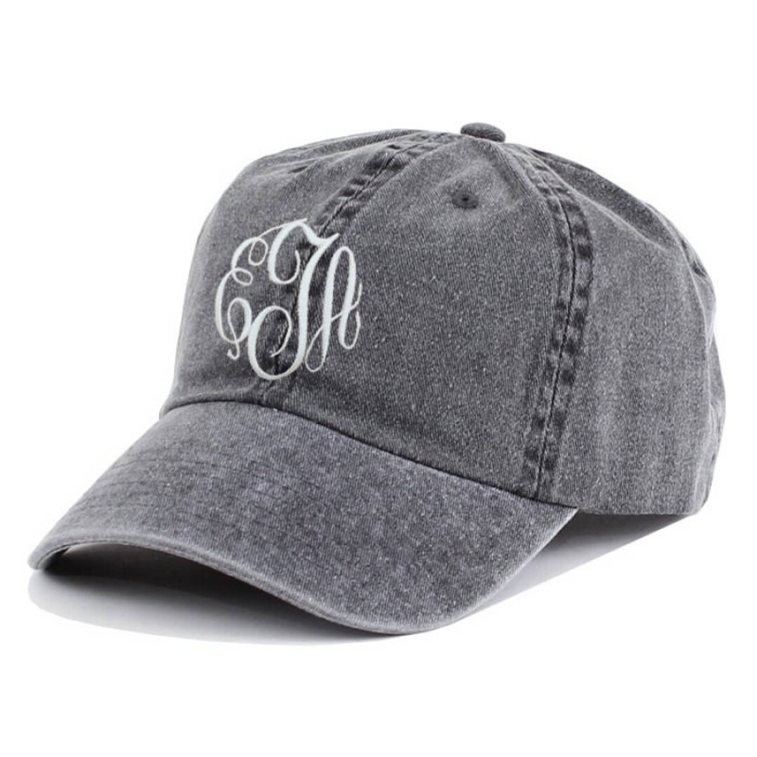 Embroidered Monogram Baseball Cap: Personalized Cotton Twill Hat - Etsy