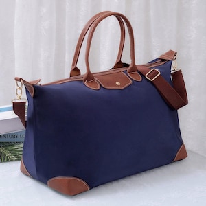 Monogrammed Nylon Overnight Bag - Custom Monogram Weekender Bag - Personalized Travel Tote - Customized Bridesmaid Gift image 9