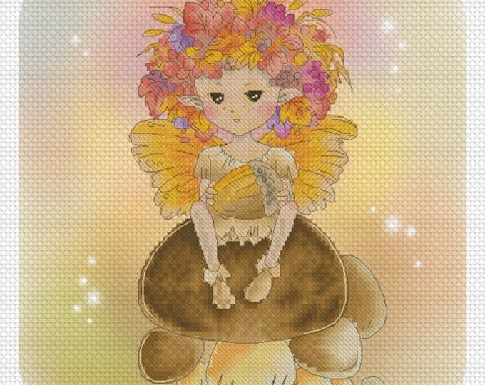 Autumn Fae Sprite Mitzi Sato-Wiuff - Cross stitch Chart Pattern