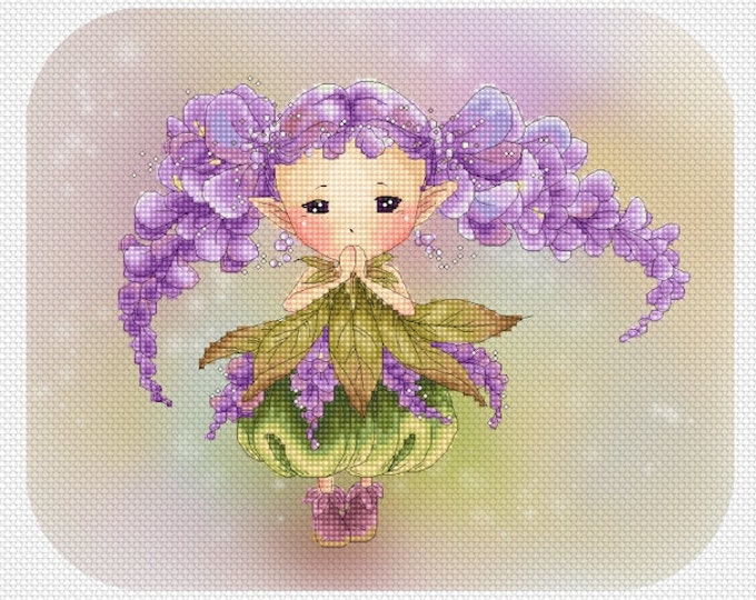 Wisteria Sprite Mitzi Sato-Wiuff - Cross stitch Chart Pattern