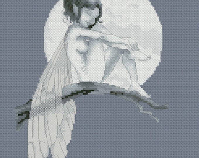 Cross Stitch Chart Pascal Moguerou Moonlight Fairy Fantasy Art