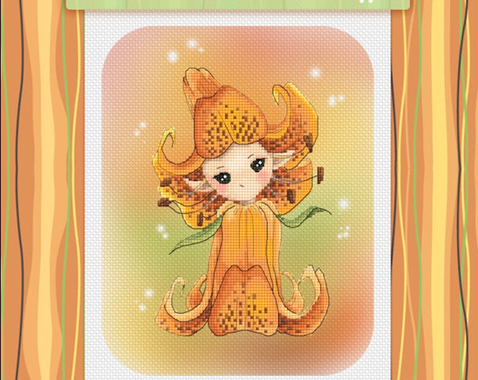 Tiger Lily Sprite Mitzi Sato-Wiuff - Cross stitch Chart Pattern