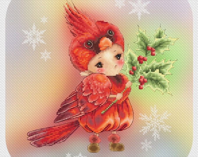 Cardinal Sprite Mitzi Sato-Wiuff - Cross stitch Chart Pattern