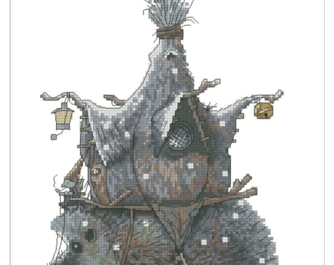 Cross Stitch Chart Goblin Hedgehog house - Art of Jean-Baptiste Monge