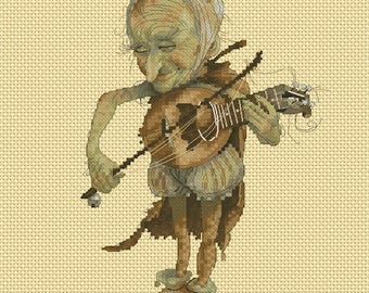 Cross Stitch Chart Old Ukulele by Jean-Baptiste Monge