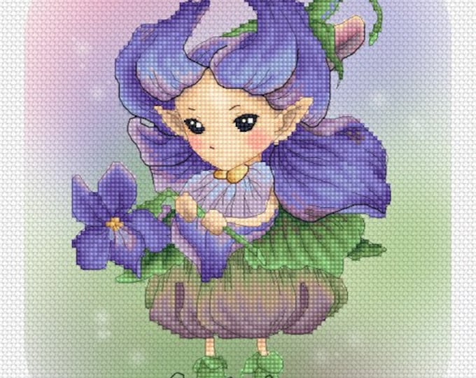 Violet Sprite Mitzi Sato-Wiuff - Cross stitch Chart Pattern