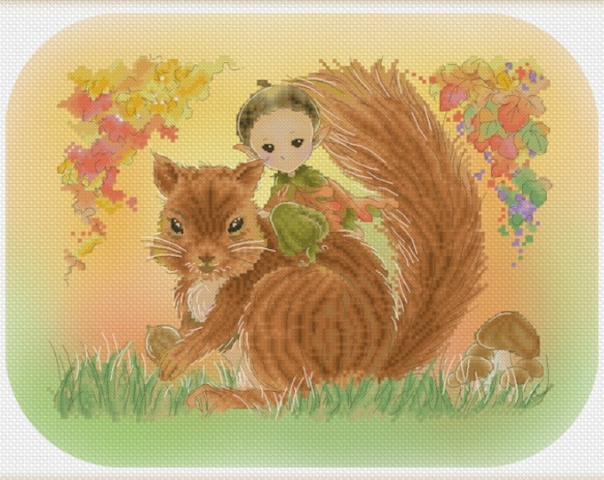 Great Acorn Hunt Mitzi Sato-Wiuff - Cross stitch Chart Pattern
